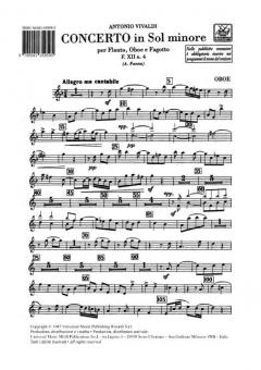 Concerto G-Moll F 12/4 T 23 von Antonio Vivaldi für Holzbläser Trio (Stimmensatz) im Alle Noten Shop kaufen