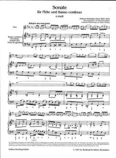 Sonate in e-Moll BWV 1034 von Johann Sebastian Bach 