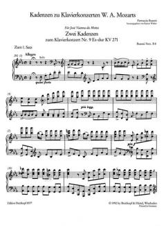 Kadenzen zu Klavierkonzerten W. A. Mozarts Heft 1 von Ferruccio Busoni im Alle Noten Shop kaufen
