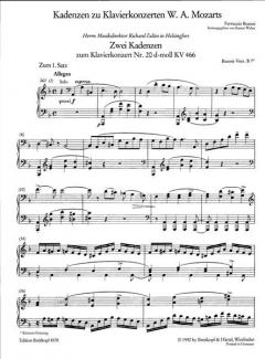 Kadenzen zu Klavierkonzerten W. A. Mozarts Heft 2 von Ferruccio Busoni im Alle Noten Shop kaufen