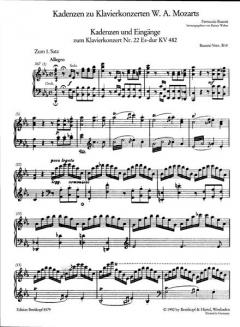 Kadenzen zu Klavierkonzerten W. A. Mozarts Heft 3 von Ferruccio Busoni im Alle Noten Shop kaufen