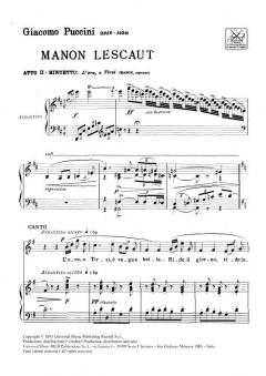 Manon Lescaut: L'Ora O Tirsi von Giacomo Puccini 