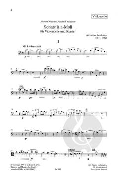 Sonate für Cello und Klavier a-Moll von Alexander von Zemlinsky im Alle Noten Shop kaufen