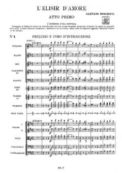 Elisir D'amore Melodramma in Due Atti von Gaetano Donizetti 
