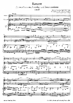 Violinkonzert d-Moll BWV 1043 von Johann Sebastian Bach für 2 Violinen, Streicher und Bc im Alle Noten Shop kaufen