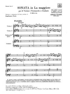 Sonate A-Dur F 13/25 T 390 Op. 1/9 von Antonio Vivaldi 