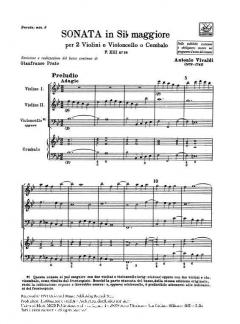 Sonate B-Dur F 13/26 T 391 Op. 1/10 von Antonio Vivaldi 