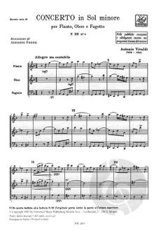 Concerto G-Moll F 12/4 T 23 von Antonio Vivaldi für Holzbläser Trio im Alle Noten Shop kaufen