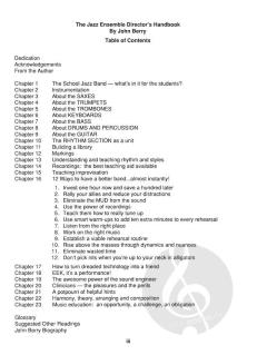 The Jazz Ensemble Director's Handbook (John Berry) 