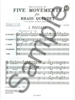 5 Movements For Brass Quintet (Samuel Adler) 
