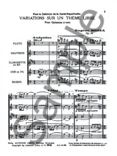 Variations sur Un Theme Libre von Eugene Bozza für Holzbläser Quintett im Alle Noten Shop kaufen