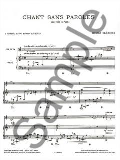 Chant Sans Paroles von Robert Clerisse für Horn und Klavier