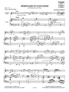 Serenade & Fantaisie Pour Clarinette En Si Bemol von Armando Ghidoni 