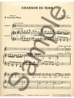 Chanson Du Rien von Jacques Ibert 