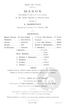Manon von Jules Massenet 