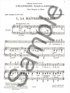 Chansons Gaillardes von Francis Poulenc 