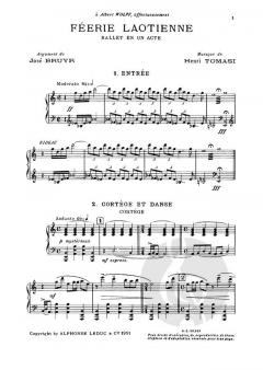 Tomasi Henri Feerie Laotienne Bl795 Piano 