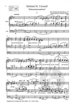 Sinfonie Nr. 5 d-Moll op. 107 von Felix Mendelssohn Bartholdy 