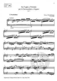 Präludien und Fugen op. 5 und op. 6 von Johann Georg Albrechtsberger 