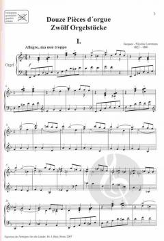 Douze pièces d'Orgue von Nicolas Jacques Lemmens 