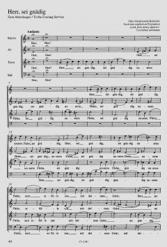 Chorbuch Brahms, Mendelssohn, Schubert 