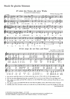 Sieben Chorsätze für Kinderchor 