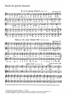 Acht Chorsätze für Kinderchor 