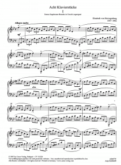 Acht Klavierstücke von Elisabeth v. Herzogenberg im Alle Noten Shop kaufen (Partitur)