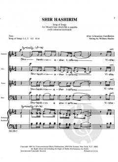 Shir Hashirim (Song Of Songs) SAATB (William Sharlin) 