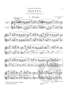 Sonata For Two Clarinets (In B Flat And A) von Francis Poulenc 