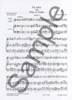 Six Solos Op. 4 for Flute or Violin and Continuo von John Stanley 