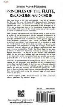 Principles Of The Flute, Recorder And Oboe (Jacques-Martin Hotteterre) 