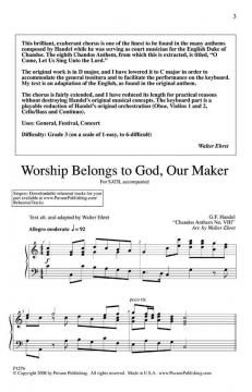 Worship Belongs To God, Our Maker (Georg Friedrich Händel) 
