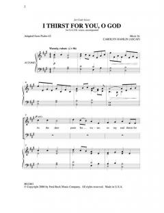 I Thirst For You, O God (Carolyn Hamlin) 
