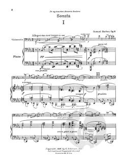 Sonata Op. 6 For Violoncello And Piano von Samuel Barber im Alle Noten Shop kaufen