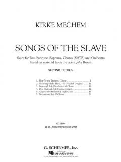 Songs Of The Slave Vocal Score (Kirke Mechem) 