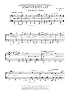 Songs Of The Slave Vocal Score (Kirke Mechem) 