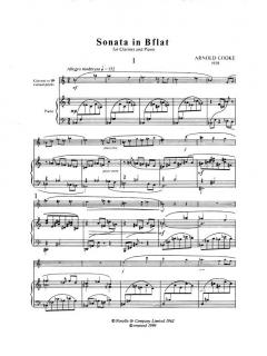 Sonata In B flat For Clarinet And Piano von Arnold Cooke 