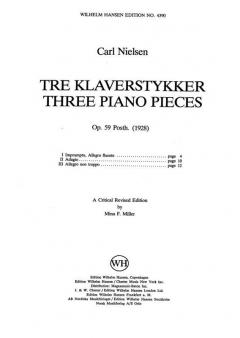 3 Piano Pieces Op.59 von Carl Nielsen 