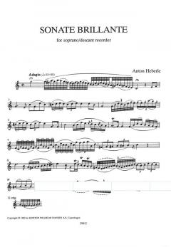 Sonate Brillante For Solo Soprano/Descant Recorder 