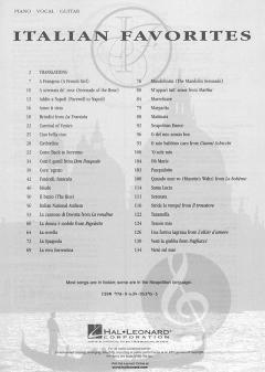 Italian Favorites Arranged For Piano And Vocal 