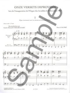 11 Versets Improvises pour Grand Orgue von Marcel Dupre 