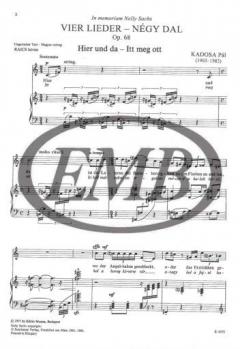 Four songs to poems by Nelly Sachs Op. 68 von Paul Kadosa 