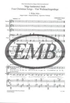 Vier Weihnachtsgesänge für Kinderchor und Klavier 