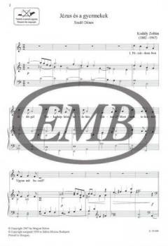 Jézus és a gyermekek gyermekkarra és orgonára (Zoltan Kodaly) 
