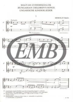 Ungarische Kinderlieder für zwei und drei Blockflöten (Sandor Szokolay) 