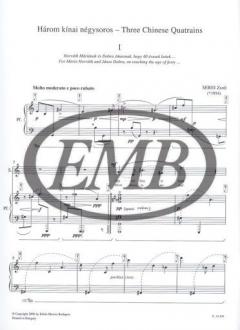 Three Chinese Quatrains To Poems By Li Tai-Po von Zsolt Serei 