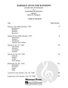 Baroque Duos For Bassoons 