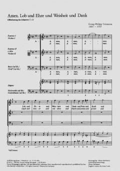 Amen. Lob und Ehre und Weisheit und Dank (Georg Philipp Telemann) 