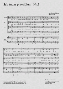 Zelenka: Drei Vertonungen von Sub tuum praesidium 